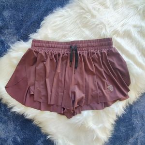Purple Flowy Workout Shorts